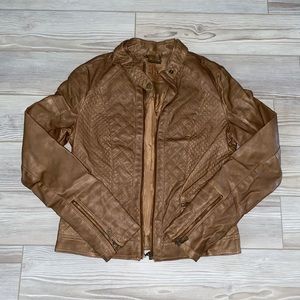 Women’s light brown leather jacket